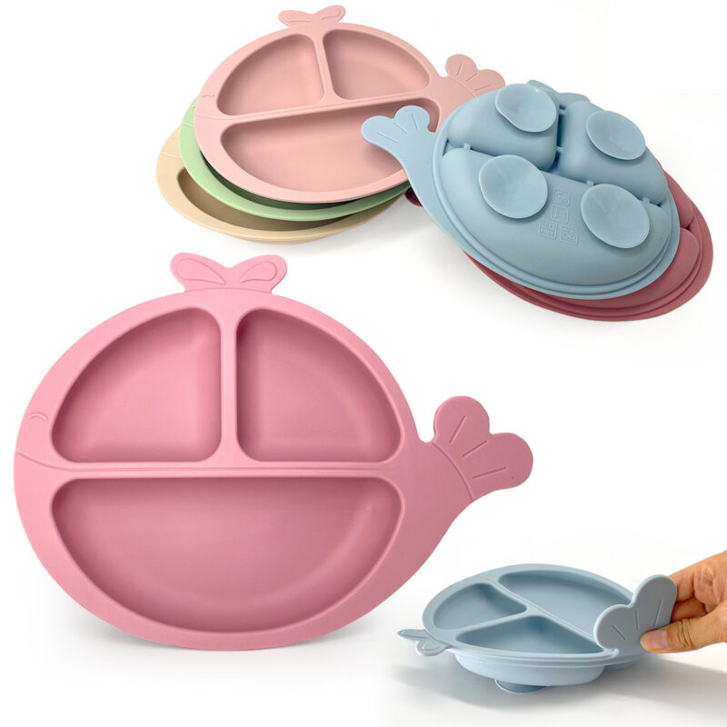 Baby Silicone Compartment Plate Drop-resistant Suit - Image 10