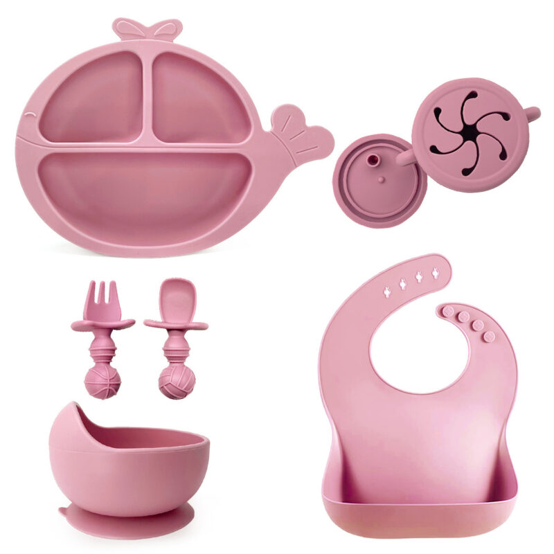 Baby Silicone Compartment Plate Drop-resistant Suit - Image 5