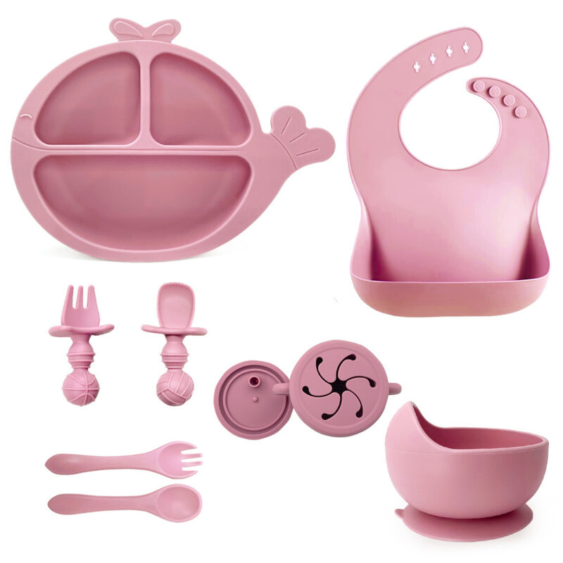 Baby Silicone Compartment Plate Drop-resistant Suit - Image 8