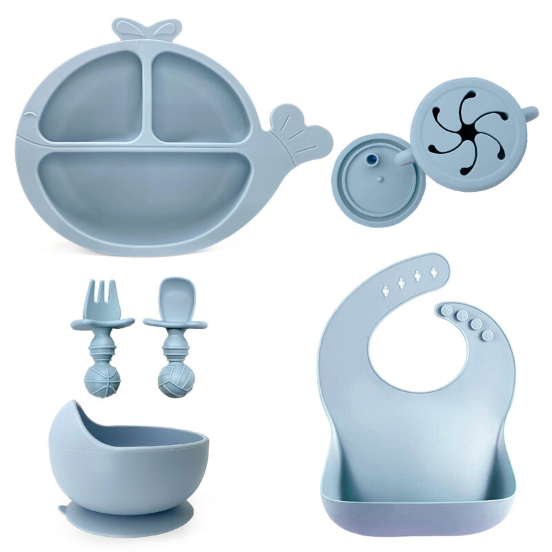 Baby Silicone Compartment Plate Drop-resistant Suit - Image 6