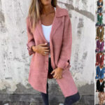Apel Single Breasted Cardigan With Pockets Fashion Color Solid Mid-Length Outwear Coat Womens Clothing