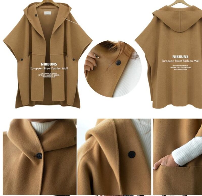 Hooded Casual Big Size Half Batwing Sleeve Cardigans Clock Type Jacket Female's New Fashion Coat - Image 2