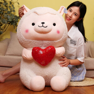 New Heart-hugging Alpaca Plush Toy Cute Sheep Doll Large Pillow Ragdoll Girls' Gifts